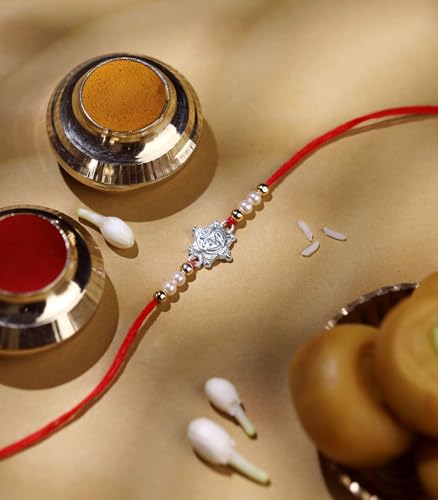 Image of Gargi by P.N. Gadgil and Sons 925 Silver | Om Rakhi | Gifts for Men and Boys | Rakshabandhan Rakhi for Brother | Rakhi for Boys & Men With Certificate of Authenticity