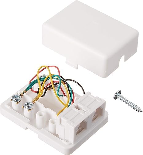 Placa de pared para conector de teléfono - Jack Box - Jack Wall Jack - Placa de superficie - Caja de teléfono - Interruptor de placa de conector de