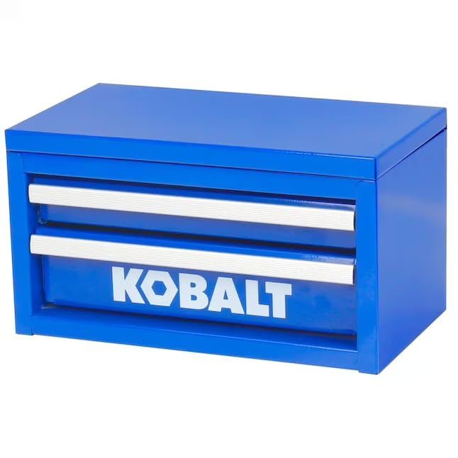 Mini 2-Drawer Blue Steel Tool Box
