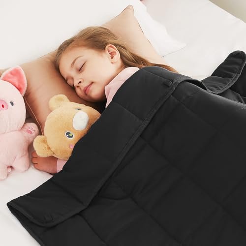 CuteKing Weighted Blanket (7lbs 40x 60 Grey) Heavy Blanket for 60-80lbs Breathable Microfiber Material with Glass Beads All-Season Summer Fall Winter Soft Thick