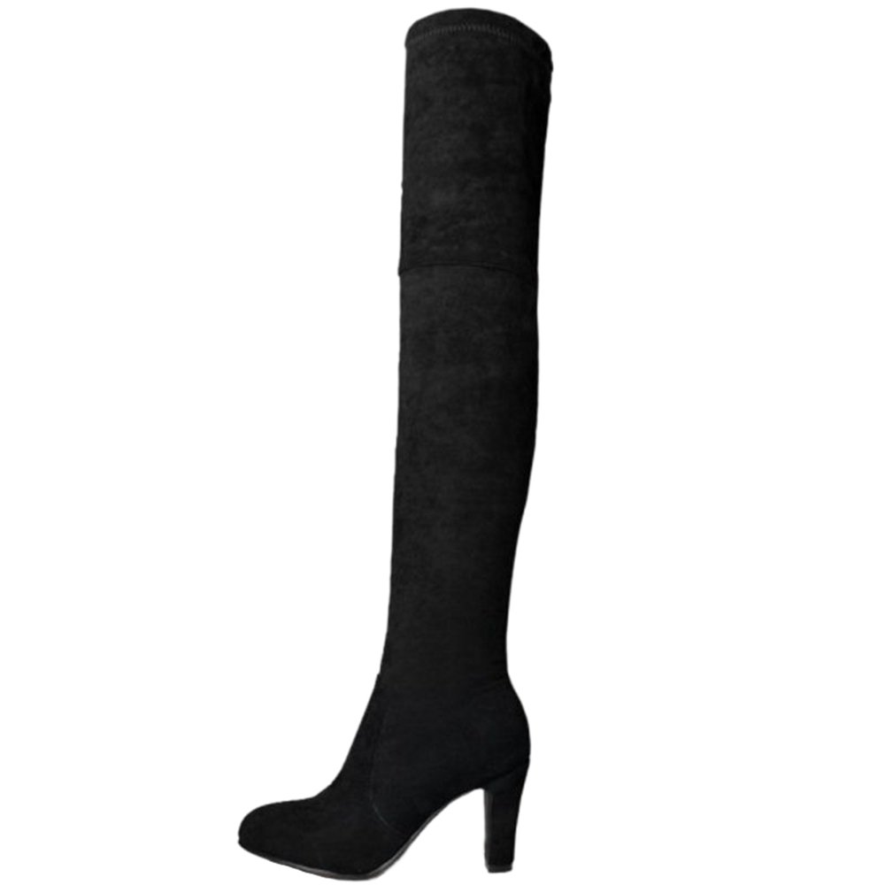 Onewus Botas altas de tacón alto por encima de la rodilla de las mujeres Botas de caña larga