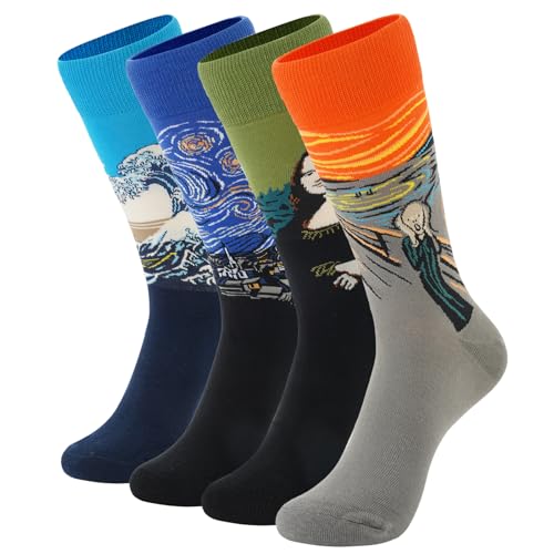 Ya en mundofriki.es: BISOUSOX Calcetines Hombre Divertidos Regalos para Hombres Algodón Calcetines Pizza Graciosos Regalo Cumpleaños Divertidos Hombre （4pairs-art）