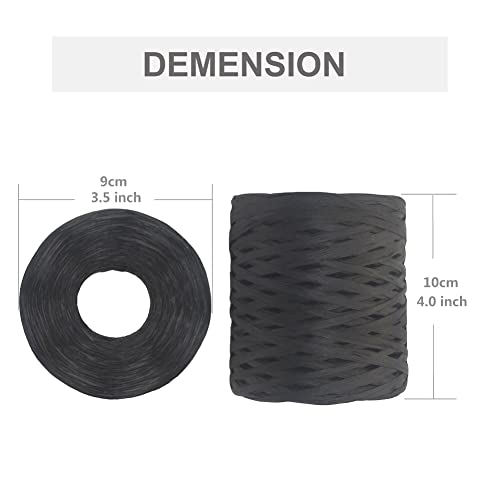 Doogu Raffia Paper Ribbon 218 Yards 14 Inch Paper Ribbon For Diy Craft Gift Box Packing Paper Twine (218Yards, Black) #TOP2
