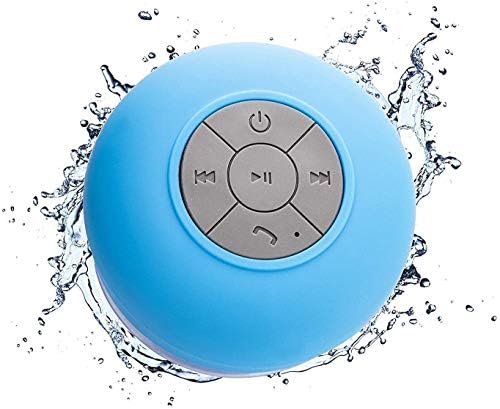 WYNCO Shower Speaker Bluetooth Waterproof Resistant Portable Wireless, Built-in Microphone, Solid Suction Cup, Long Play Time (Blue)