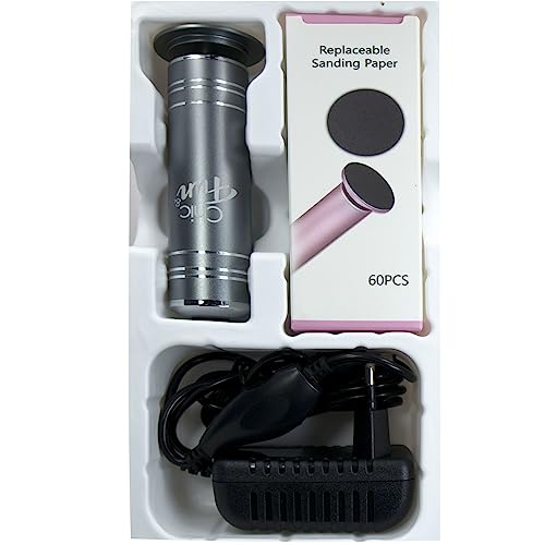 Pedicuro Elétrico Esfoliador Lixador Elétrica pra Pés + 60 Lixas Cor:Preto
