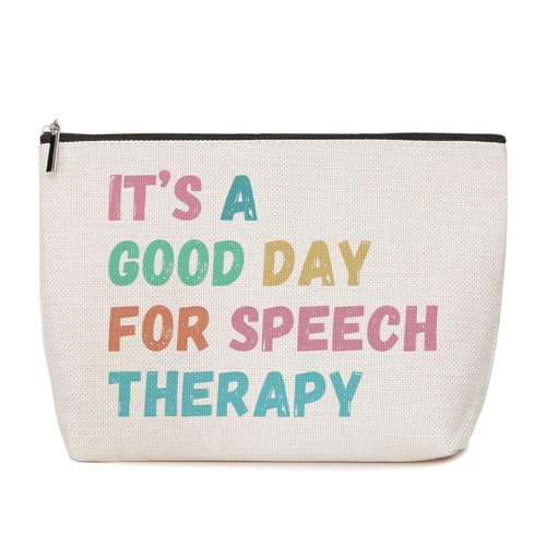 Lovdazzles Regalos de terapia del habla, regalos para patólogos del habla, regalos SLP, bolsa de maquillaje, regalos para terapeutas del habla, bolsa de cosméticos, Multicolor 1208