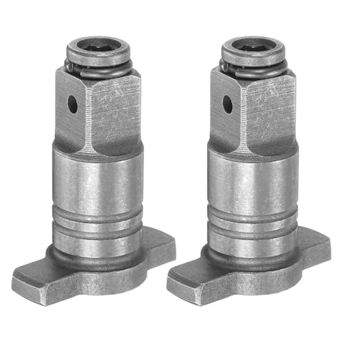 sourcing map 2 cabezales de conversión de llave eléctrica de 1,27 cm, eje de transmisión cuadrado de 1/4 pulgadas, llave hexagonal de 1/4 pulgadas, convertidor adaptador de llave de impacto con imán