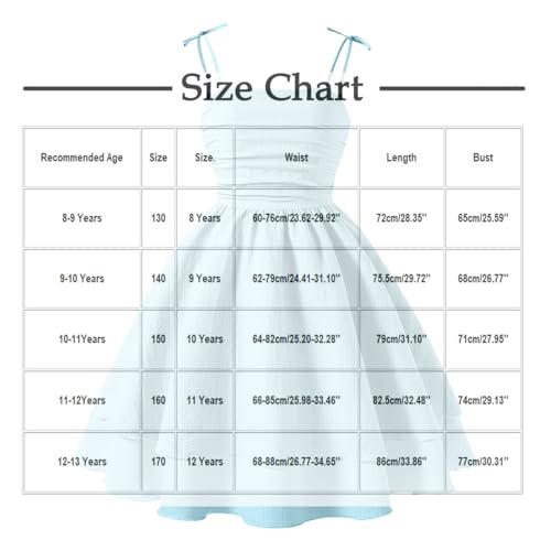Girls Spaghetti Straps Cute Party Dress Toddler Comfort Cotton Sleeveless A-Line Princess Dresses for Kids 8-14 Years3