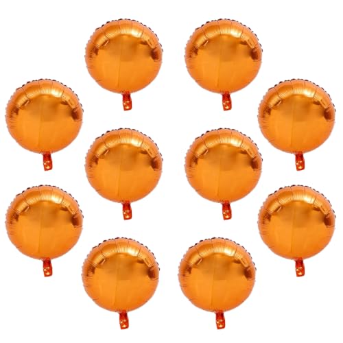 Image of 10 Pcs Round-Shaped Balloons 18 Inch Orange Foil Balloon Mylar Balloon Happy Birthday Balloons