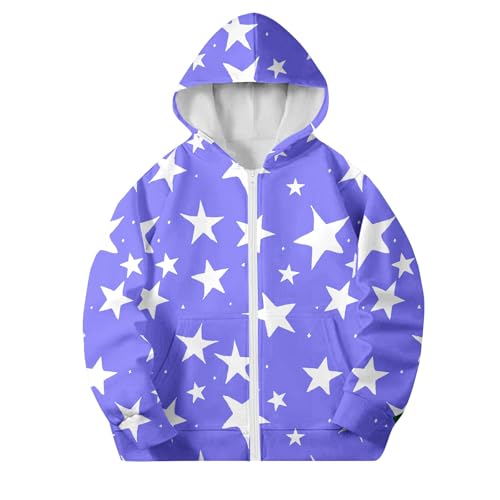 Solid Hooded Sweatshirt for Kids Long Sleeve Outfits with Pocket Oversized Comfy Zipper Up Girls Jacket 4-12 Years