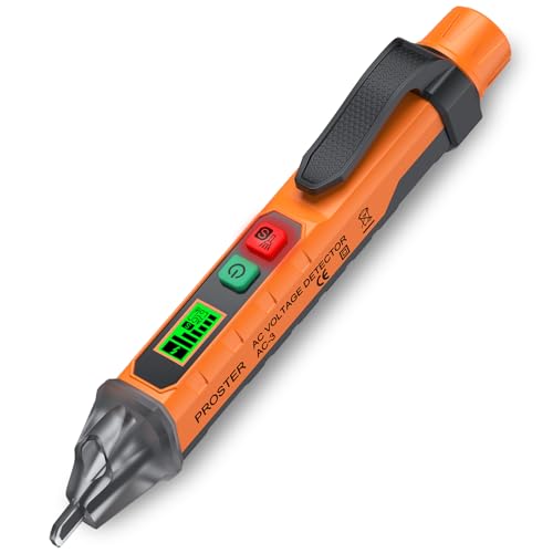 Image of Proster Non Contact Voltage Tester Pen - Adjustable AC Voltage Detector, Electric Volt Pen Tester Pen 12-1000V /48-1000V with LED Flashlight