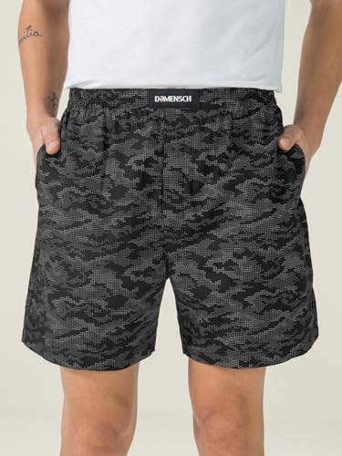 Image of DAMENSCH Regular Fit Solid 100% Soft & Durable Cotton Boxer Shorts Dual Pockets Anti-Bacterial Moisture Wicking Microfibre Waistband Ultra-Light Boxers for Men