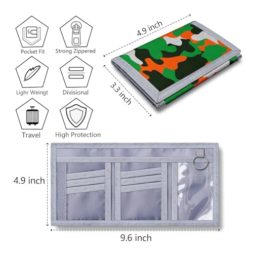 Image of TATAANTY Kids Wallet for Boys Girls Ages 6-18 Trifold, Toddler Wallet for Boys, Novelty Wallet for Childrens Birthday Gifts (Camo), D17-Camo, Camo