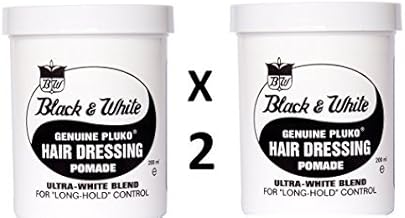 Black and White Pluko Hair Dressing Pomade 200ml **TWIN PACK** by BLACK&WHITE