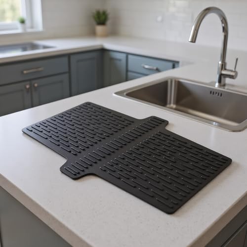 Protector de fregadero para cocina y baño con almohadilla de silicona 8