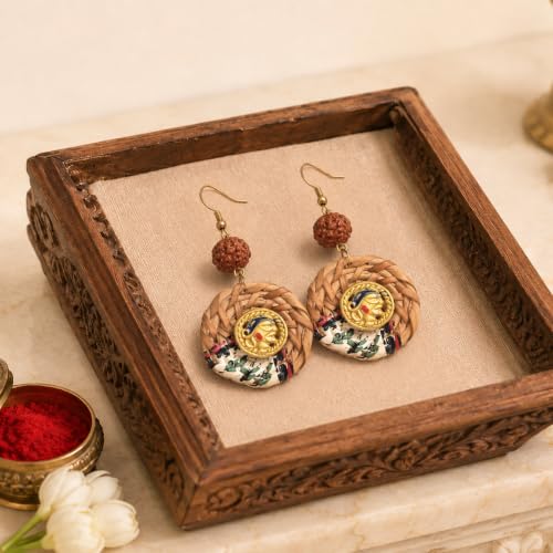Image of Royal Queen & Empress Handcrafted Tribal Dhokra Earrings Collection for Women - Statement Ethnic Designs in Multiple Colours