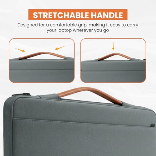 Image of Dyazo 14-14.1 Inch Laptop Sleeve Case Cover | Soft Padded Interior with Handle & Front Pocket for Accessories | Compatible for MacBook Air /Pro, Dell, HP, Microsoft Surface, Lenovo, Acer & More (Grey)