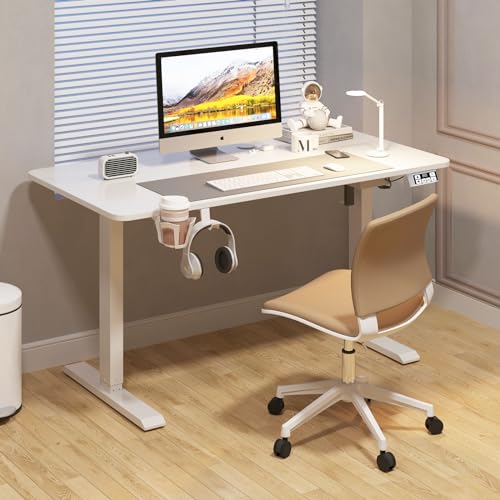LCVXYERQ Mesa ajustável de 160 cm, mesa de pé elétrica, com altura ajustável, mesa de escritório em