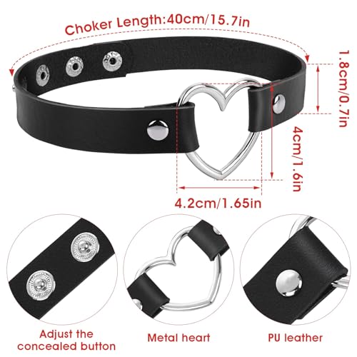 QHFlashbuy Punk Halsband Choker Set 4 Stück PU Leder Halskette Damen Gothic Choker Tattoo Halskette für Halloween Party Schmuck