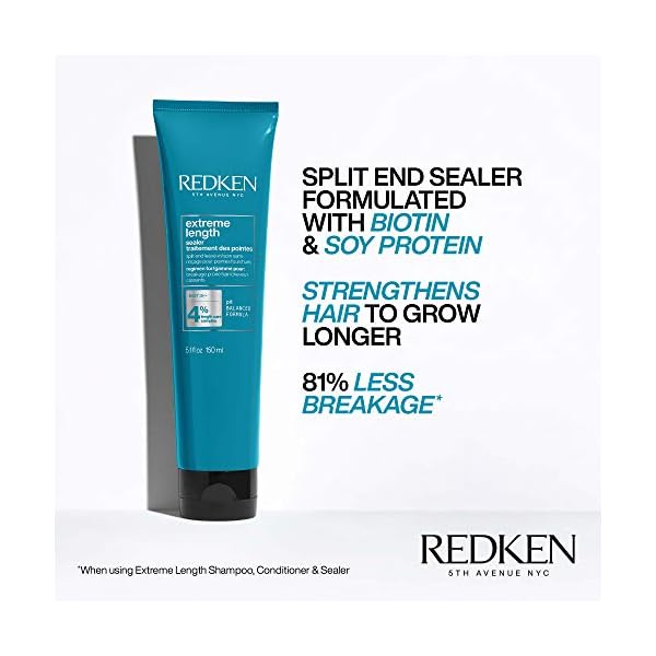 Redken Extreme Length Leave-In Conditioner | For Hair Growth | Seals Split Ends & Prevents Breakage | Infused With Biotin | 5.1 Fl Oz