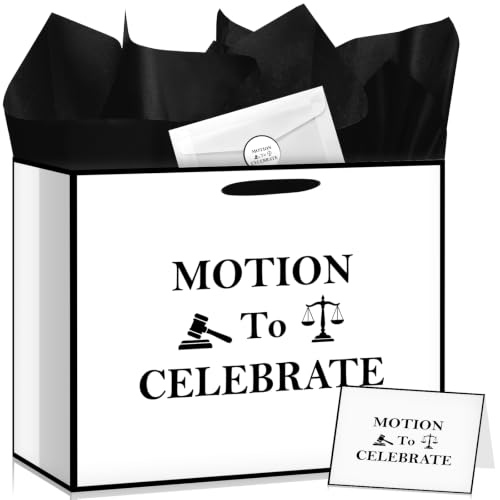 Joviwrap Lawyer Gift Bag, Motion to Celebrate Gift Bag with Wrapping Paper Card Sticker Envelope for Law School Bar Exam Legal Themed Birthday Party Favors Decor Future Lawyer Attorney Paralegal