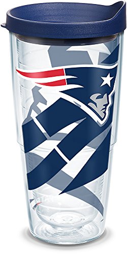 Image of Tervis Made in USA Double Walled NFL New England Patriots Insulated Tumbler Cup Keeps Drinks Cold & Hot, 24oz, Genuine