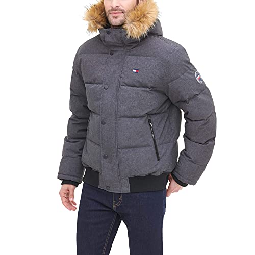 Image of Tommy Hilfiger Men's Arctic Cloth Quilted Snorkel Bomber Jacket (Standard and Big & Tall)