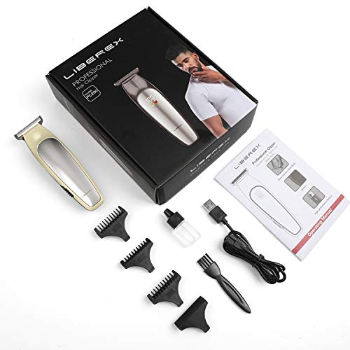 Hair Clipper - Liberex Professional Cordless Electric Fade Hair Trimmers Set Close Cutter, Rechargeable Wireless T-Blade Grooming Machine Beard Edger Kit for Men Kids Family Home with 3 Guide Combs