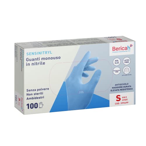 Bericah, Sensinitryl,Guanti in Nitrile, Senza