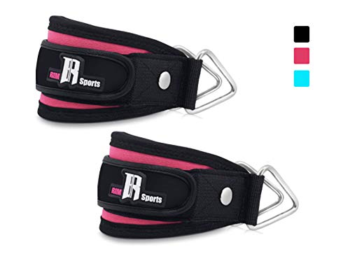 RIMSports Ankle Strap for Cable Machine - Premium Padded Ankle Straps for Kickbacks, Leg Extensions, Glute Workout for Men and Women Leg Straps for Working Out Gym Cable Machine
