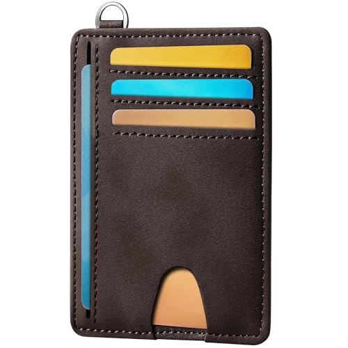 Image of Mayski Slim Wallet, Credit Card Holder for Women, Minimalist Front Pocket RFID Blocking Card Cases, Small Wallet Women Men(CH Coffee)