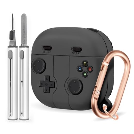 Capa compatível com Samsung Galaxy Buds FE (2023)/Buds 2 Pro Case (2022)/Buds Pro Case (2021)/Buds 2 Case (2021)/Buds Live Case (2020), capa de silicone com design clássico de jogador de jogo com kit