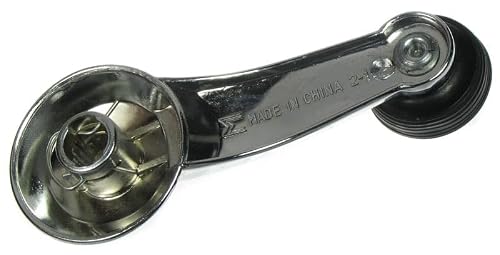 TRQ Window Crank Handle Set Chrome & Black Compatible with 65-90 Buick 67-90 Cadillac Chevrolet 73-96 GMC 65-88 Oldsmobile 67-87 Pontiac GM1354101 - Thumbnail 4