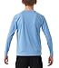 Youth Boys Long Sleeve T Shirts Sun Protection Rash Guard UPF50+ Quick Dry Athletic Breathable for Fishing Beach Sports Swim Light Blue