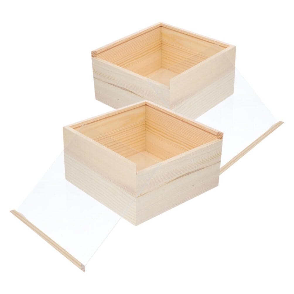 Boîte en bois avec couvercle coulissant lot de 2 boîte de rangement bricolage DIY et souvenirs