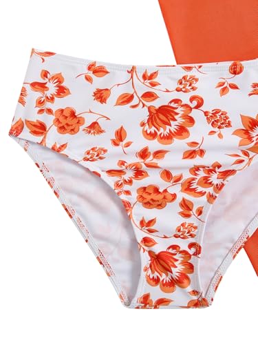Image of Milumia Girl's 3 Piece Bikni Set Ditsy Floral Halter Swimsuit with Cover Up Skirts