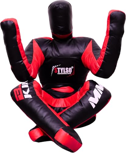Stylso Un-Filled Wrestling Dummy Grappling Dummy Jiu Jitsu Dummy for BJJ Judo Karate Training Adult Kids and Youth Practice Dummies (DuraBlack) - Thumbnail 3