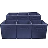 Sorbus® Foldable Storage Cube Basket Bin (6 Pack, Navy Blue)