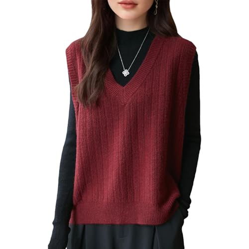 Image of Blostirno Women's Sweater Vest V Neck Sleeveless Solid Trendy Ribbed Knit Pullover Sweaters Crochet Flower Tank Tops