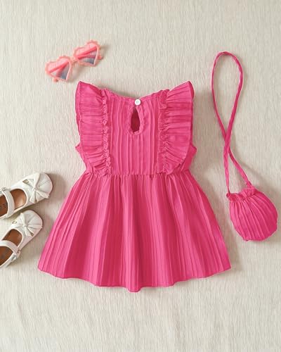Image of Weebaby Baby Clothes Girl Toddler Summer Outfits Infant Casual Sleeveless Halter Ruffle Tank Cute Short Set Baby Clothing