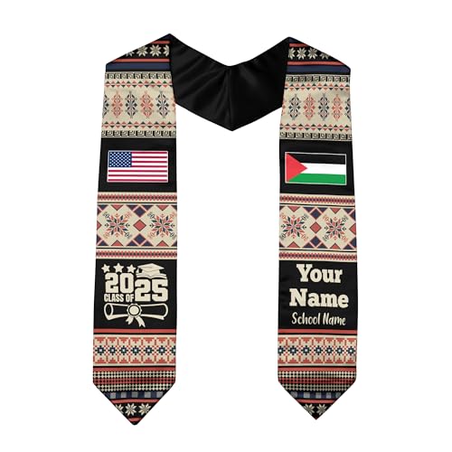 Palestinians Graduation Sash, Custom Palestinians American Flag Graduation Sash 2025, Palestine Graduation Stole 2