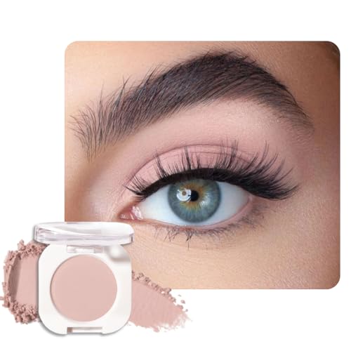QIDSTERS Nude Pink Matte Single Eyeshadow, Lightweight Blendable Mini Eye Shadow for Older Women, Monochrome Eyeshadow Palette Makeup Pigmented Waterproof, Vegan & Cruelty-Free, 19