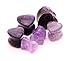 Amethyst Stone Heart Plugs - 7/16" - 11mm - Sold As a Pair