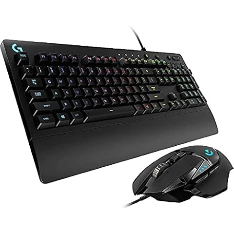 Logitech G502 Hero High-Performance Gaming-Maus, Hero 25600 DPI Optischer Sensor + Logitech G213 Prodigy Gaming-Tastatu Deutsches QWERTZ Layout - Schwarz Cover