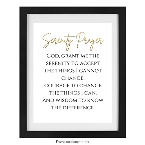 Serenity Prayer Wall Art - Christian Wall Art Bible Sayings Wall Decor - Gold Serenity Dinner Prayer Sign - Serenity Prayer Poster - Farmhouse Scripture Art - Bedroom Serenity Decor Bible Verse Wall Art - Serenity Prayer Wall Decor - Religious Wall Decor - 11X14 Inches Unframed #TOP3
