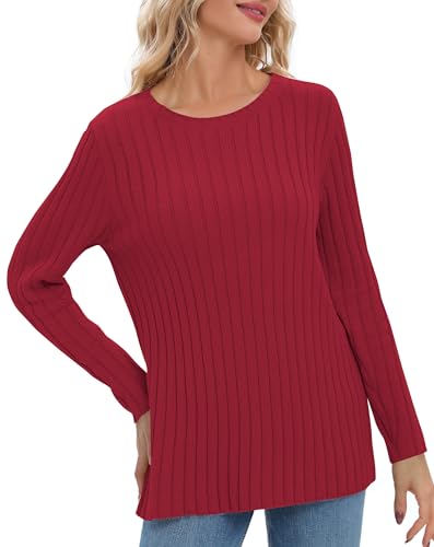 Image of Urban CoCo Women's Lightweight Crewneck Pullover Sweaters Long Sleeve Fall Knitted Sweater Tops