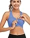 Women's Zip Front Sports Bra Wireless Post-Surgery Bra Active Yoga Sports Bras