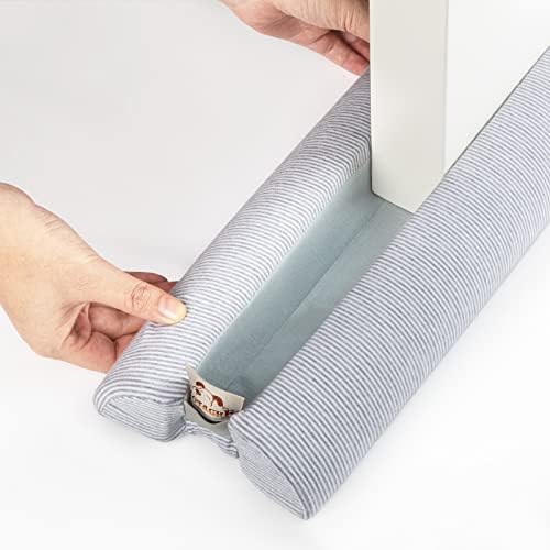 Yotache Draught Excluder for Door 100cm, Right Angle Design-100% Fits Door, Adjustable Length, Washable Stretch Jersey Fabric for Reduce Noise Draught Dust