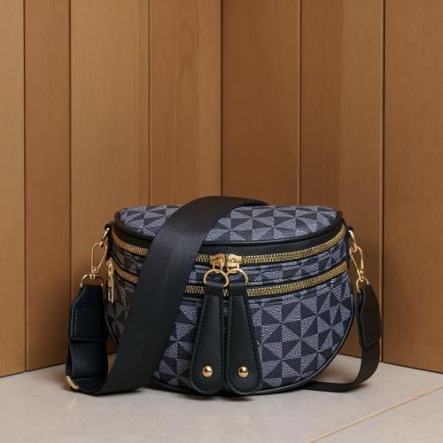 Image of KKXIU Crossbody Sling Bag for Women Trendy Fanny Pack Vegan Leather Chest Bag | Trendy
