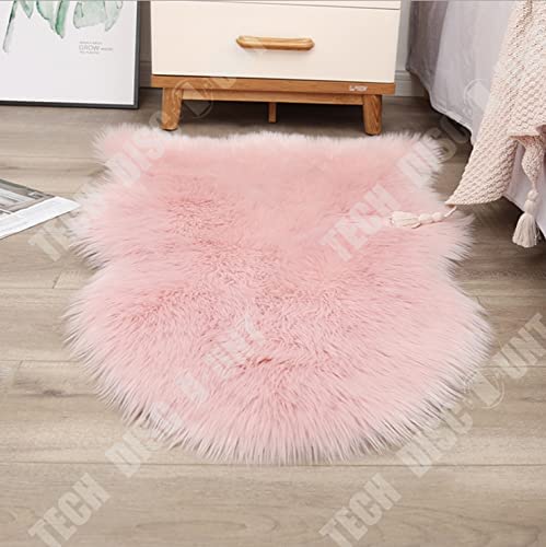 Peau de Mouton synthétique,Cozy Sensation comme véritable Laine Tapis en Fourrure synthétique, (50X 80 CM, Rose)